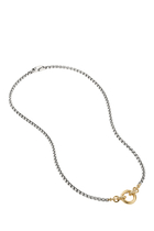 Smooth Amulet Vehicle Box Chain Necklace, Sterling Silver & 18k Gold